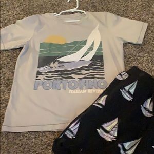 Peek brand shirt and matching shorts